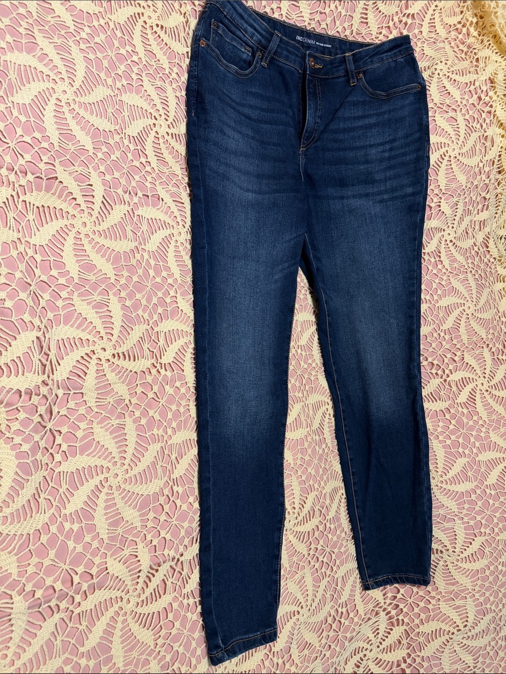 Dark Indigo Skinny Jeans for Women - Unknown Brand
